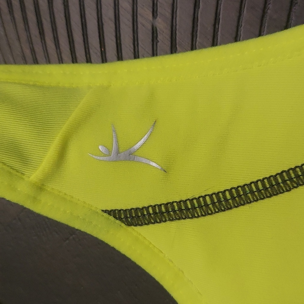 DANSKIN NOW Lime Yellow and Black Racerback Sports Bra - Picture 5 of 8